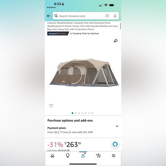 Coleman 6 person camping tent - Picture 1 of 2